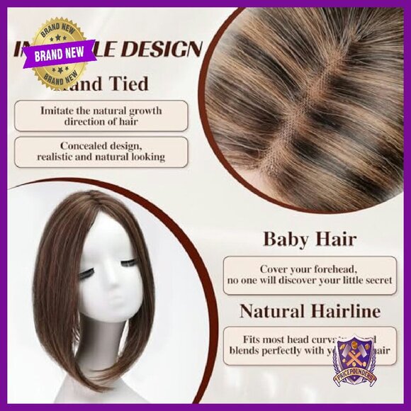 14-Inch Synthetic Hair Topper with Swiss Base - Adds Volume & Coverage main image 7